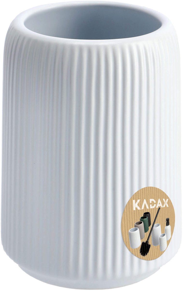 KADAX Keramische badkamerbeker voor tandenborstels, tandenborstelbeker, badkamerbeker, tandenborstelhouder, tandenborstelbeker (wit)