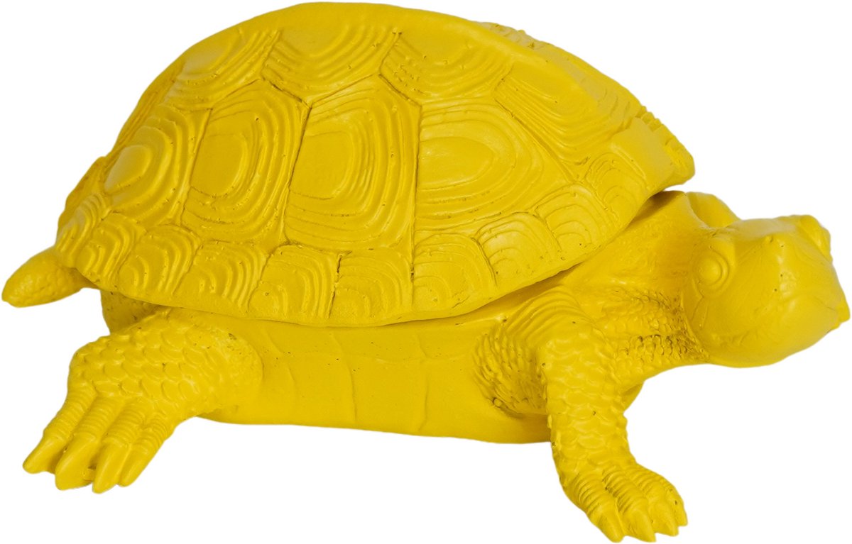 Housevitamin-Ornament - Schildpad Box - Polyresin - Geel - 15.5x13.5x7.5cm
