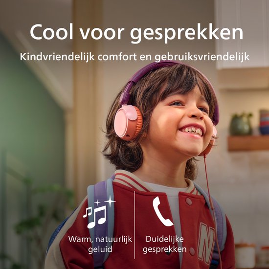 PHILIPS TAK2000MP/00 - Kinderkoptelefoon - 85 dB Veilig Luisteren - Audio Share - Ingebouwde Microfoon - Opvouwbaar - USB-C Adapter Inclusief - Magenta / Paars