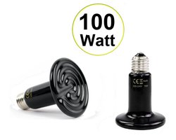 UniEgg® Keramische warmtelamp XL (10cmx7,5cm) - 100 Watt (Zwart) - E26 - 10.000 uur - voor kuikens - reptielen - amfibieën