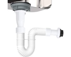 37mm Flexibele Afvoerleiding - Geurbestendig - S Bend - Water Down Flow Pijp - Universele Enkele Afvoerslang - Badkamer Vanity Gootsteen Afvoer - Sanitair Trap Slang