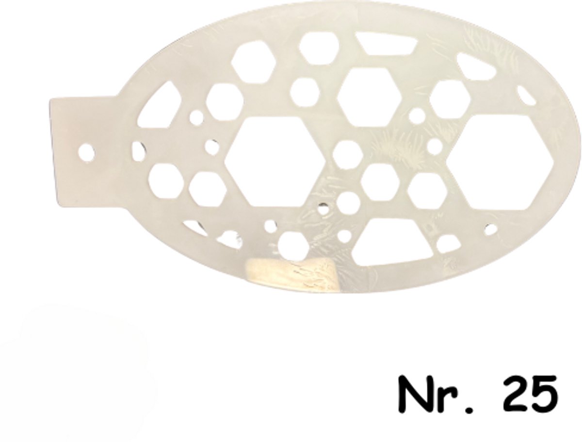 Schminksjabloon - zeshoek divers (nr. 25) - 12cm