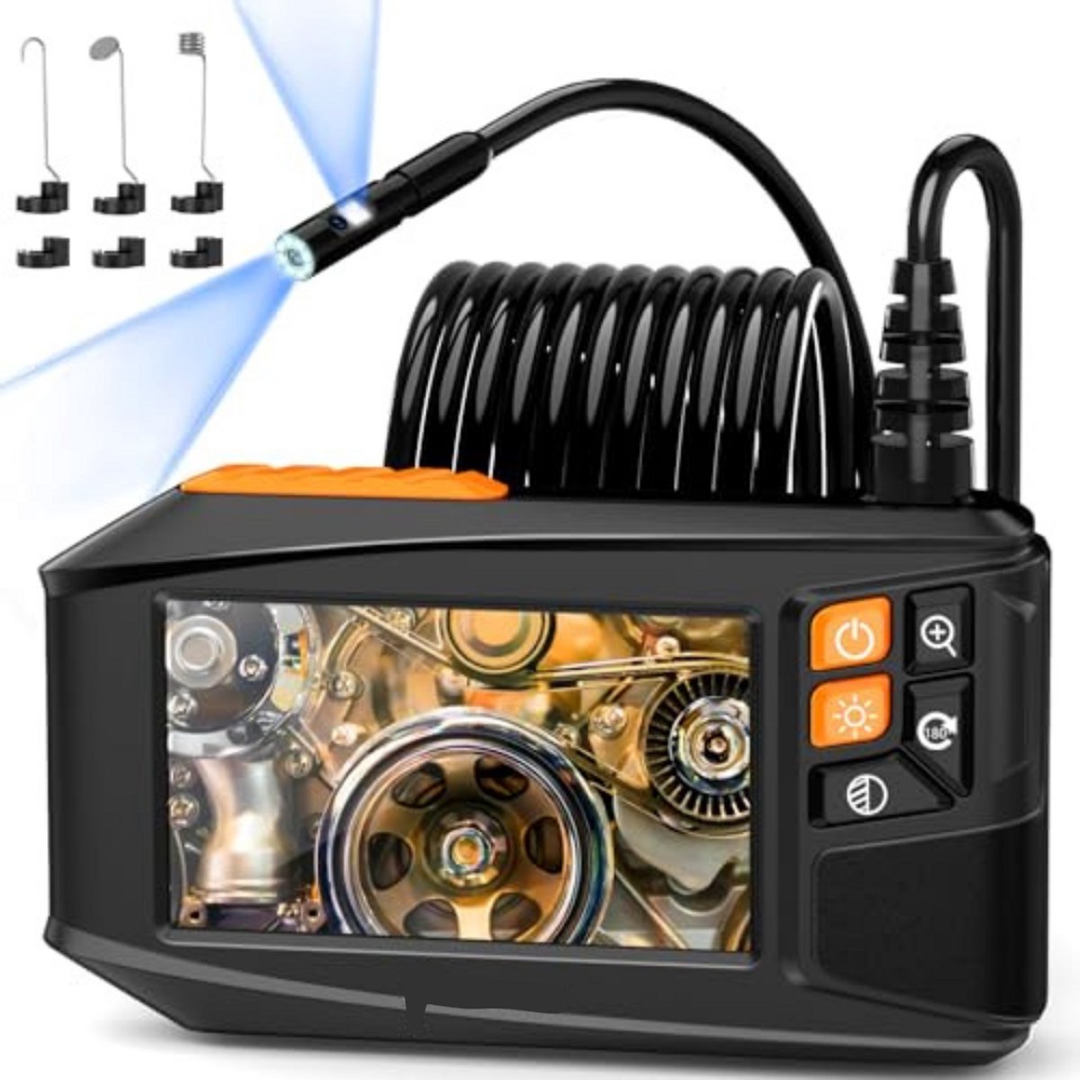 WNHB® Endoscopische Camera met Dubbele Lens – 1920p Full HD Inspectiecamera met LED-verlichting en Waterdichte Sonde