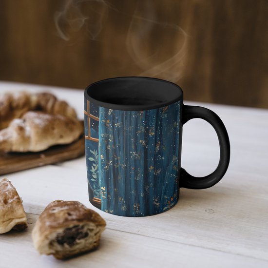 Mug magique - Tasse chauffante avec photo - Tasse à café - Chat - Ciel étoilé - Blauw - Mug Magic - Tasse - 350 ml - Tasse à thé