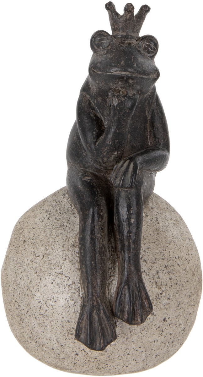 Decoratief figuur - De denker - kikker op steen