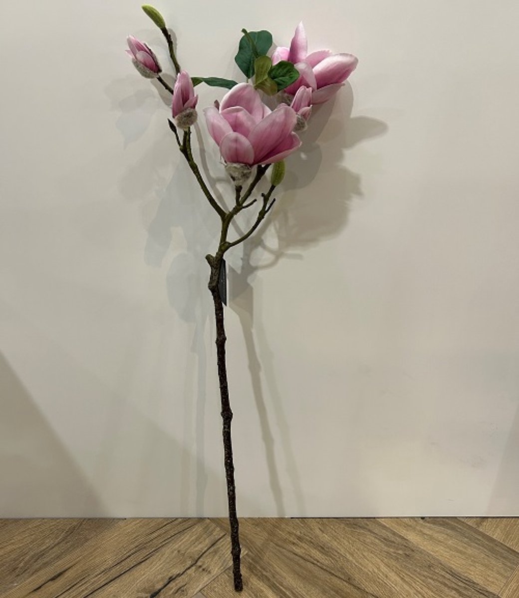 Countryfield kunstbloem-kunsttak-Magnolia-roze-75cm