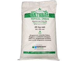 Magnesium vlokken – 20 kg – Magnesium Badzout – Topical Grade Kwaliteit van Regenesis magnesium – 100% natuurlijk - Magnesium Badkristallen voor Voetenbad – Ligbad – Magnesium Chloride Voetbadzout - Ondersteunt Spieren & Zenuwstelsel en Slaap