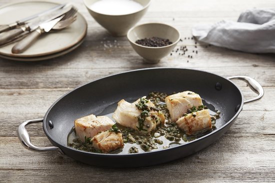 Point-Virgule Pan-à-moi Vispan - Ovaal - Gietijzer - Excalibur coating - 38x26cm