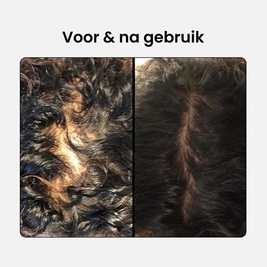 Voor en na foto van haar met haaruitval en dikker haar.