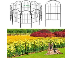 Surreal Living - Decoratieve Tuinhek van metaal - Set van 10 panelen – hek voor de tuin 60 X 330cm - hek voor honden - multifunctioneel vijverhek - hekwerk set bocht omheining tuin