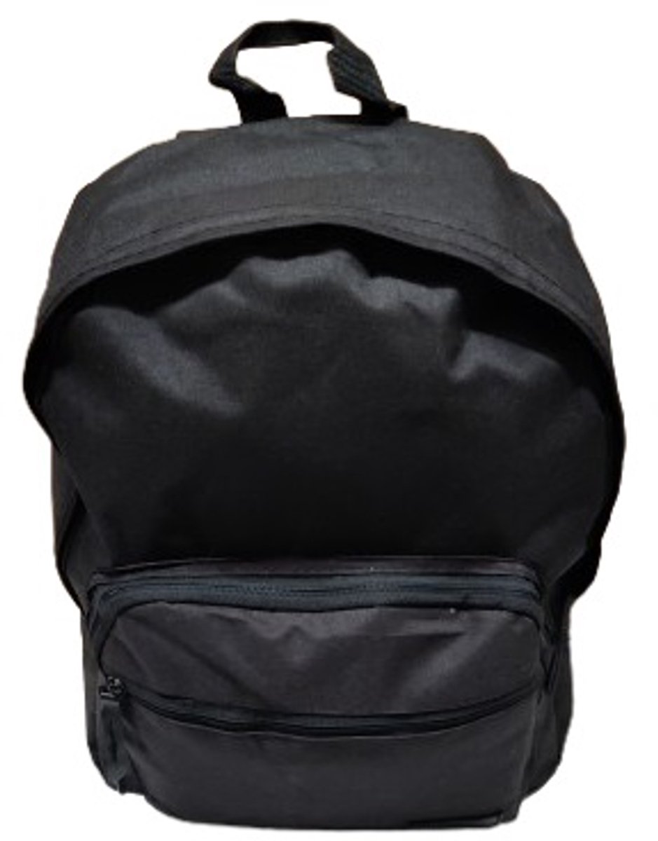 Rugzak-Lichtgewicht-Slechts 370 gram-40x30 cm-3 Vakken- Zwart- Rugtas