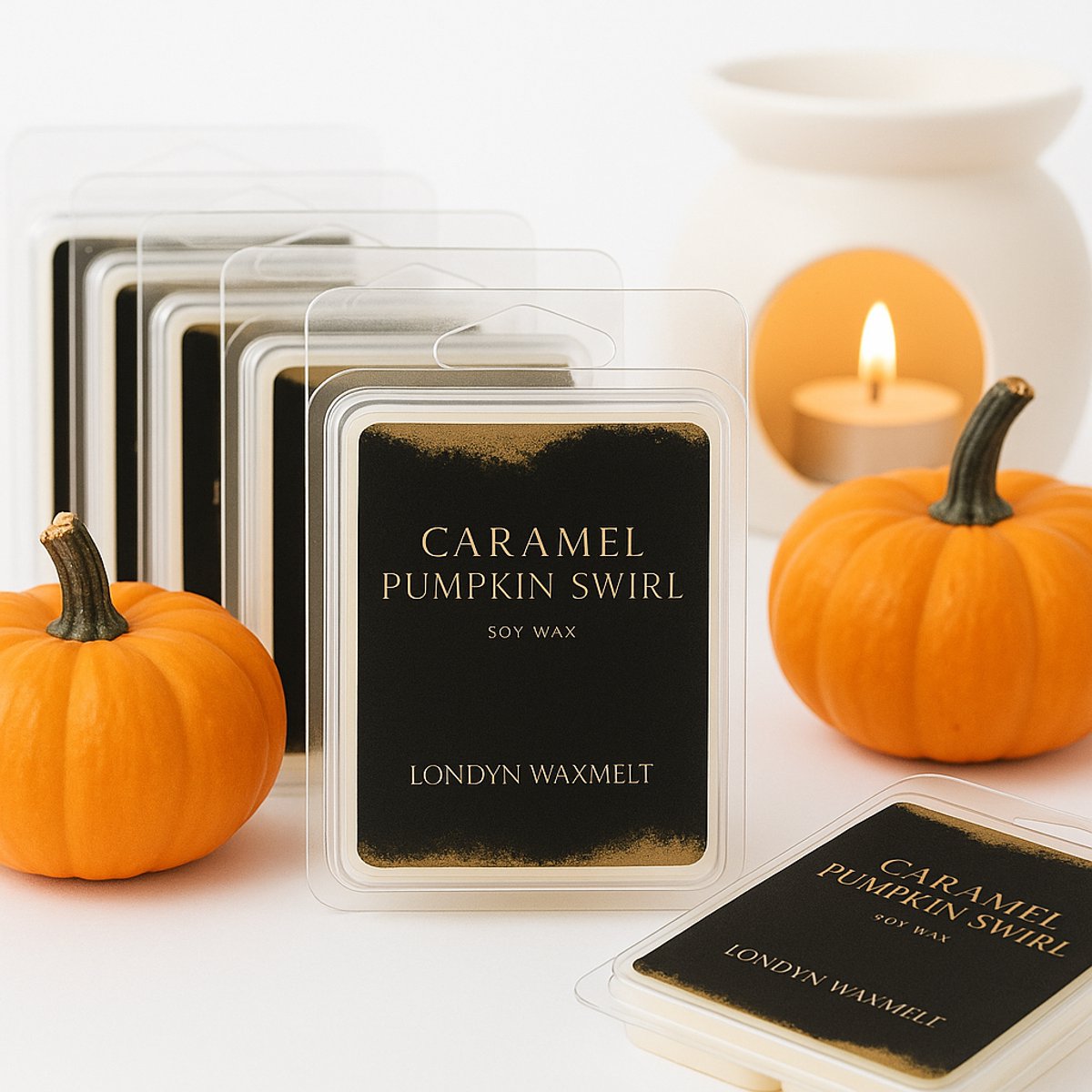 Goedkoopste Londyn Waxmelt - Caramel Pumpkin Swirl - 100 Sojawax - Handgemaakt - Huisparfum - Herfstgeur - Vegan - Londyn Shop