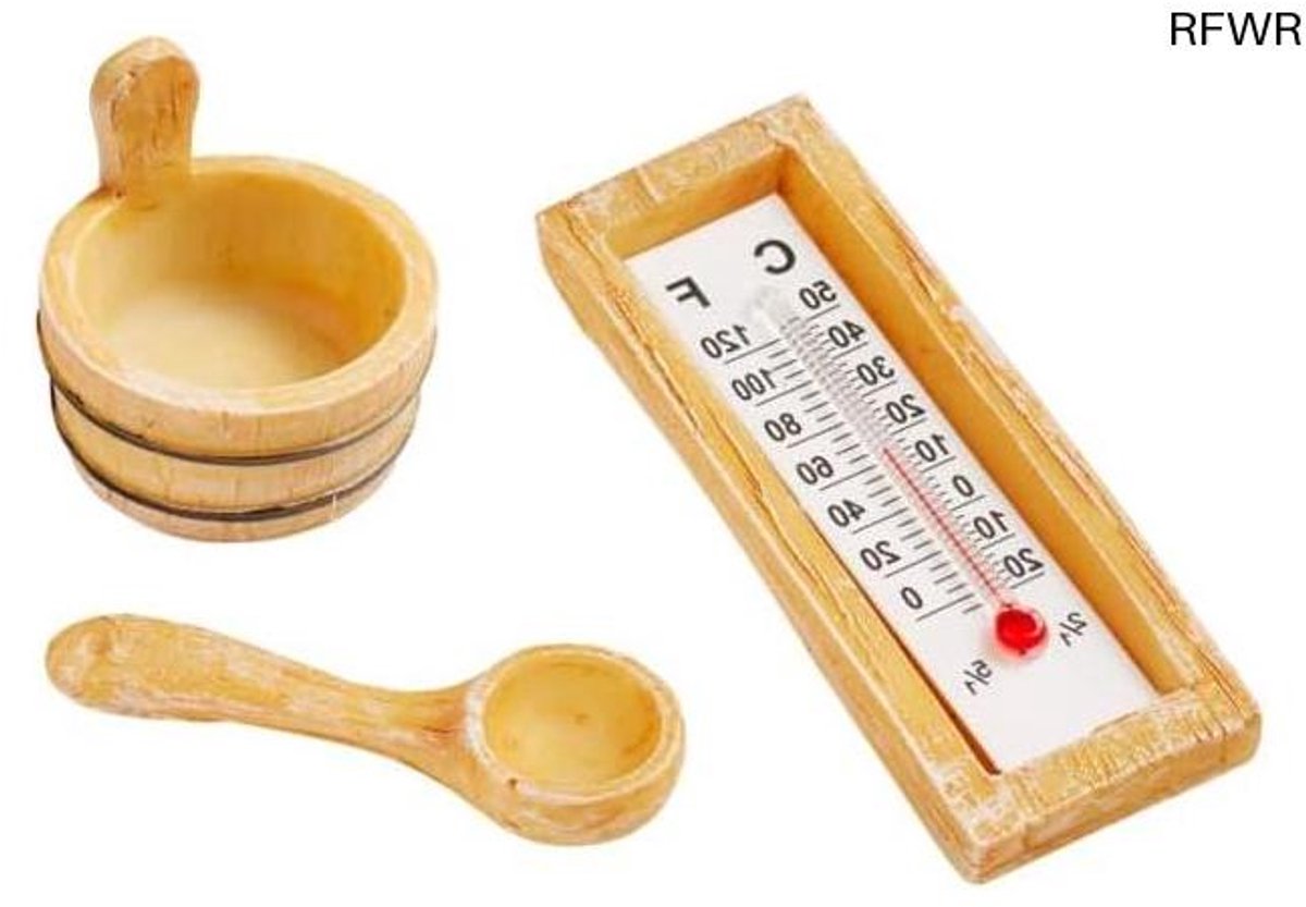 RFWR® Sauna-accessoires set - 3-delige wellness miniaturen voor knutselen