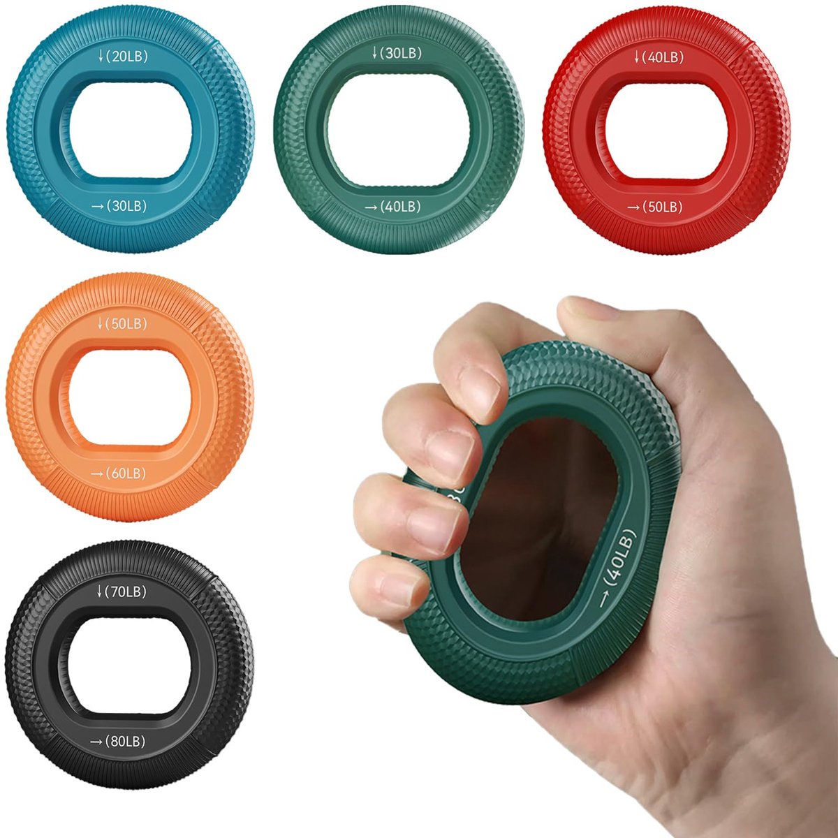 Ibenzoa® Uitgebreide Siliconen Handtrainerset met Diverse Weerstandsniveaus voor Effectieve Spier- en Stressvermindering