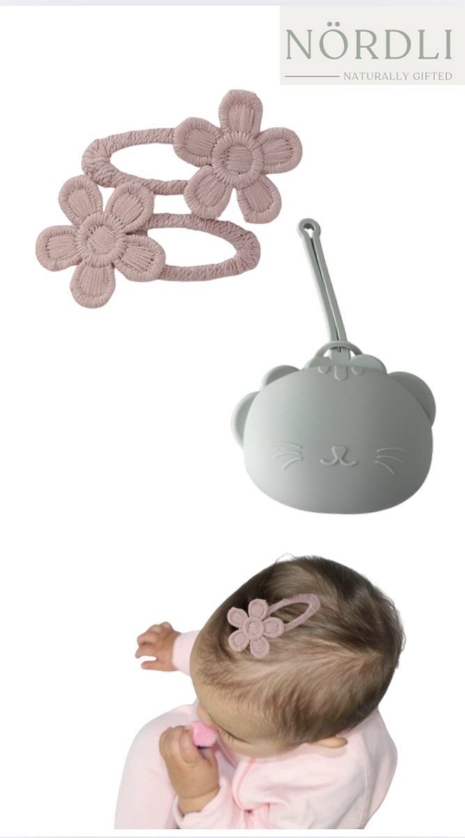 Kraamcadeaubox - Babycadeau - Speenhouder - Vlaggetjes - haarklipjes - Cadeau Pasgeboren - Brievenbuspakketje van Little Dutch — afbeelding 4