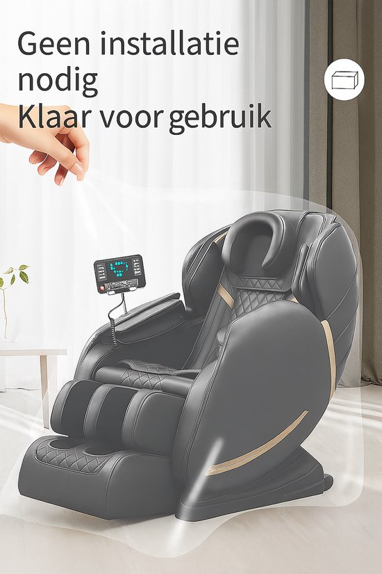 Molini Elektrische Massagestoel (Sensa) - met scherm, muziek, Bluetooth en veel opties - Welness - zwart