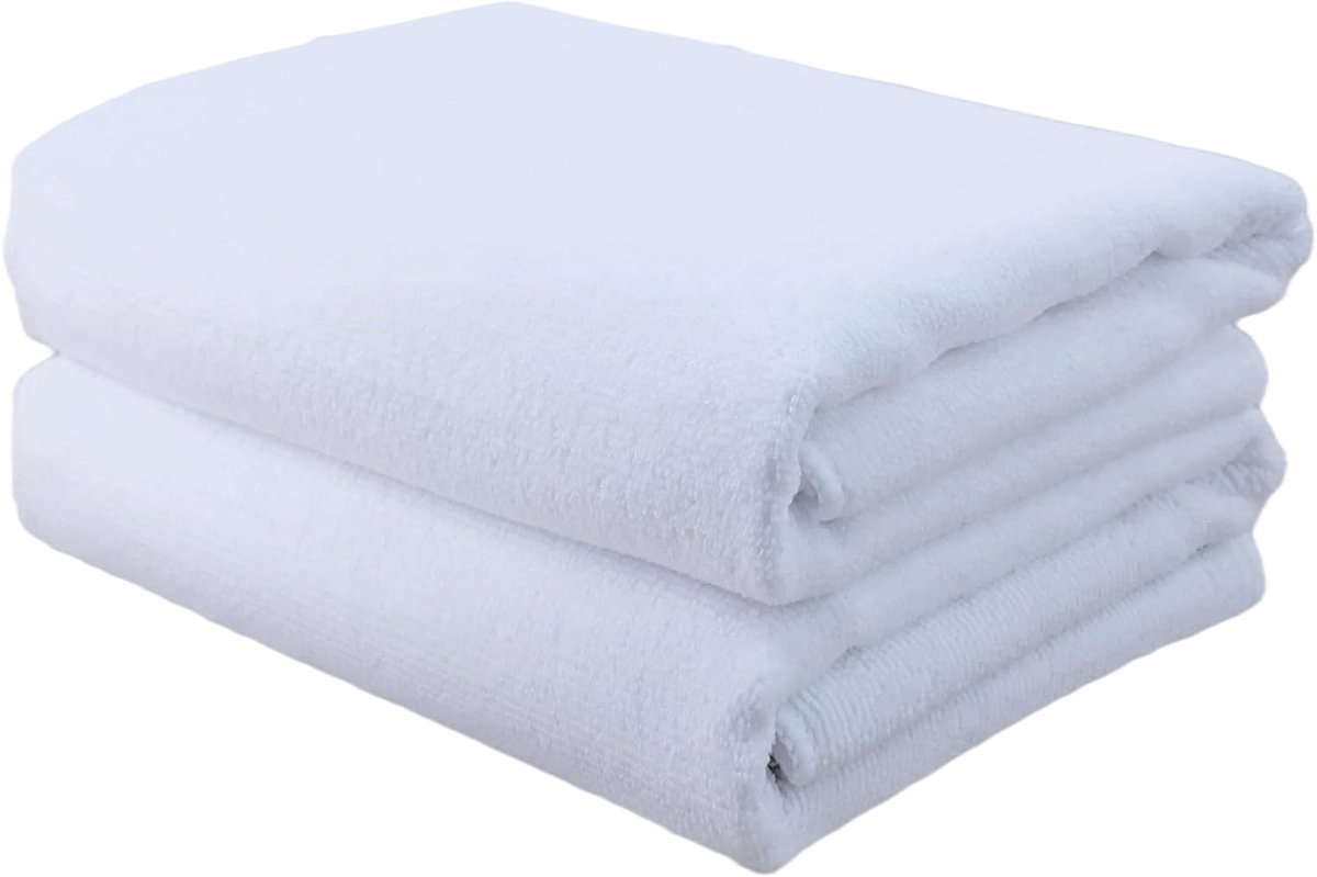 Famanu - 2 Microvezel handdoeken voor het drogen van haar – Professionele/kapsalon kwaliteit – Sneldrogend/pluisvrij – wit – 50 x 101 cm