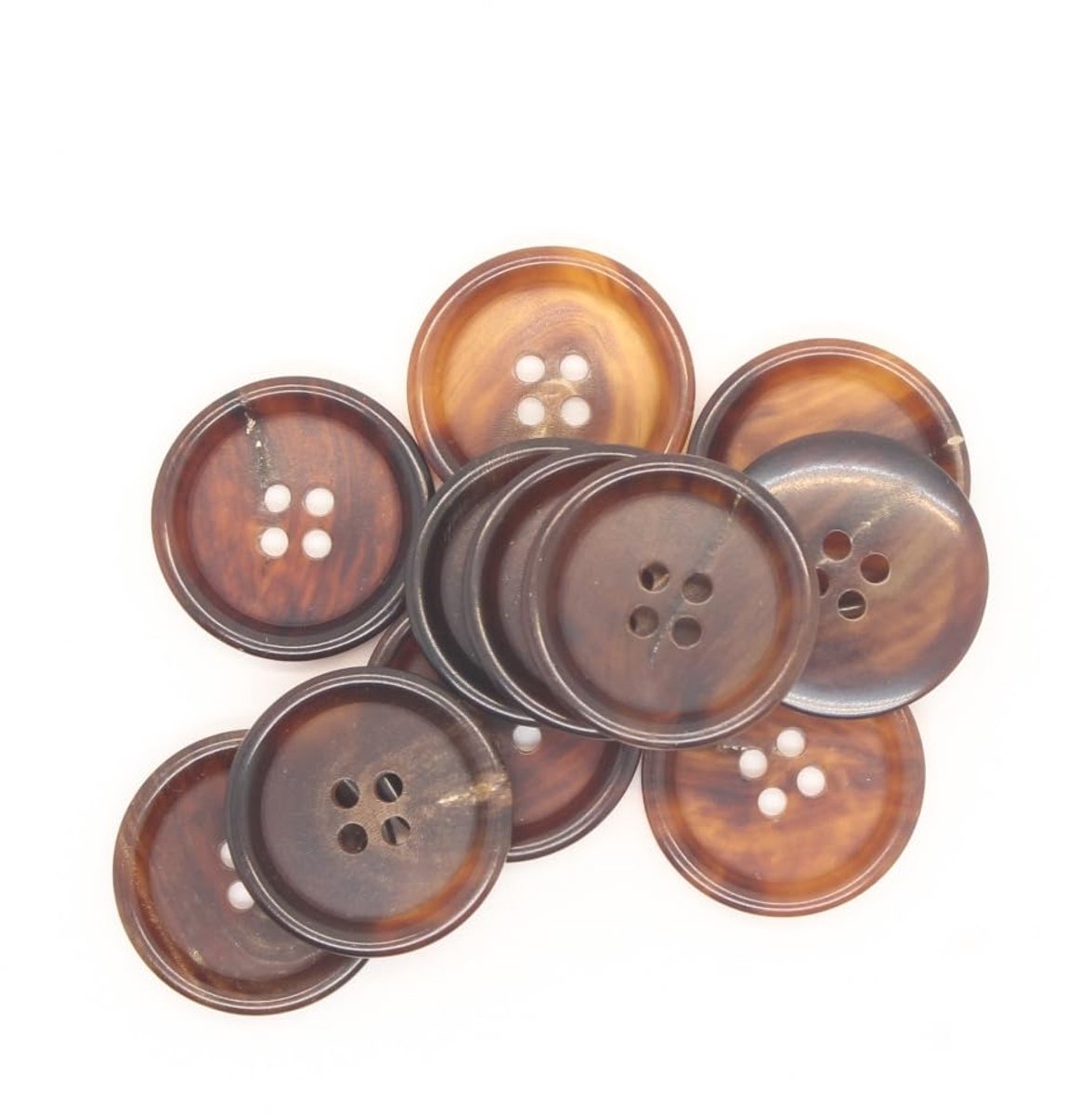Echte Hoorn Knoop Bruin/Zwart - 25 Mm (8 Stuks) Voor Pakken En Jassen