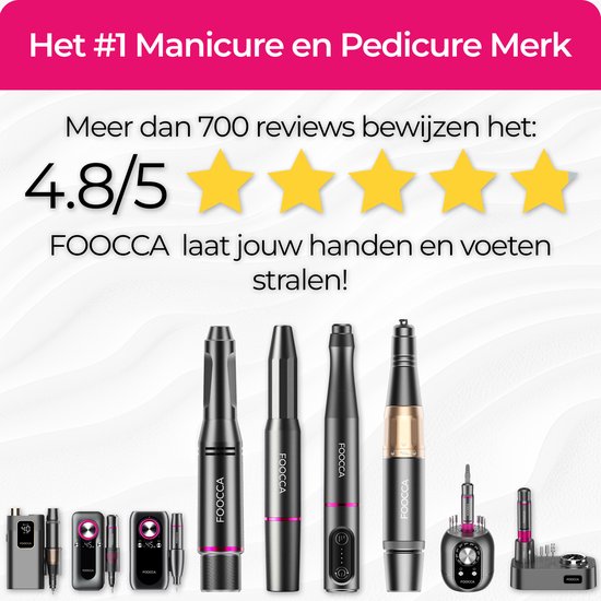 FOOCCA® Pen Plus - Elektrische Nagelvijl 30000 RPM - Bekabelde Nagelfrees - 12 Bitjes en 65 Schuurrolletjes (uitbreidbaar) - 3 Extra Accessoires - Aluminium Behuizing - Ergonomisch - Manicure en Pedicure Set - Eeltverwijderaar