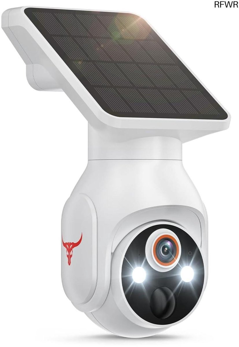 RFWR® Draadloze 1080p Beveiligingscamera met Zonnepaneel en AI Menselijke Detectie