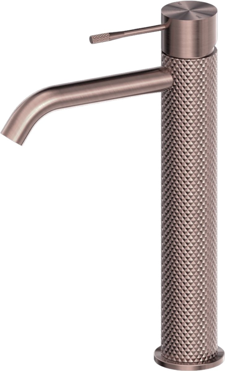 Owen & Finch Wastafelkraan Hoog Model Geborsteld Satijn Brons PVD - Messing - Met Diamantkarteling