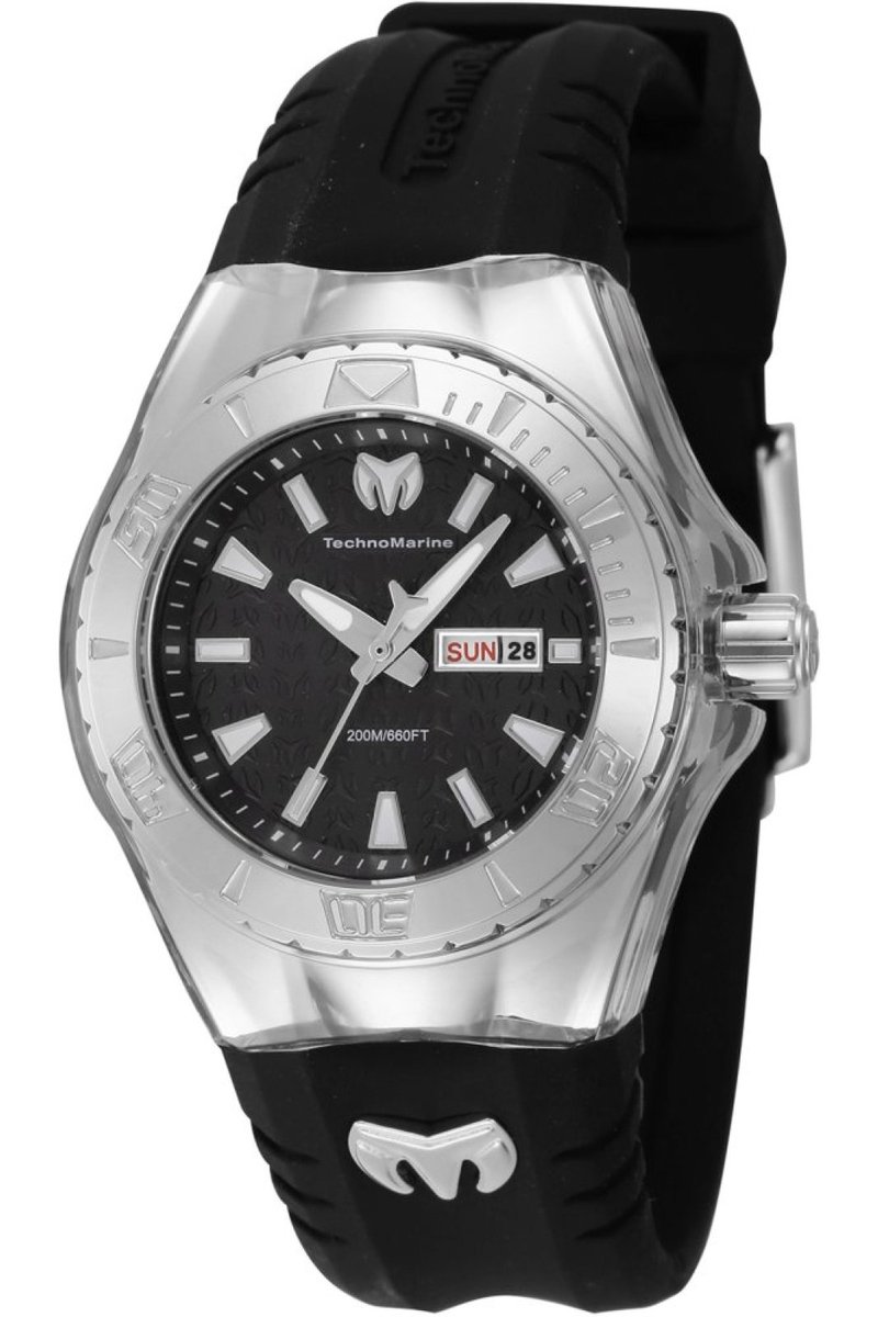 TechnoMarine Cruise TM-122015 Dames Horloge - Waterdicht - Analoog - Quartz Uurwerk - Roestvrij Staal met zwarte Wijzerplaat - 36mm