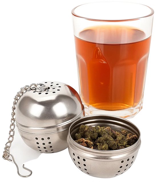 RVS Thee Ei Rond I Ronder Theefilter i Theefilter Mannetje I Theezeef I Theebol I  Kruidenbol I Infuser