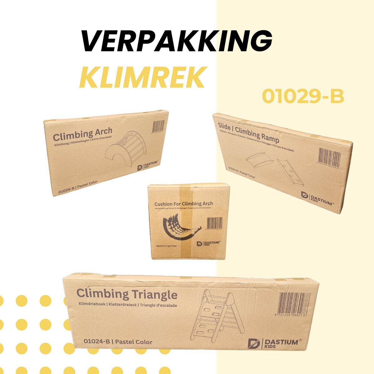 Dastium Kids - Klimrek - Montessori Speelgoed - XXL Houten Klimrek Speelgoed - Klimboog met Kussen - Klimrek Baby - Klimrek Peuter - Klimrek met Glijbaan - Pastelkleuren — afbeelding 10