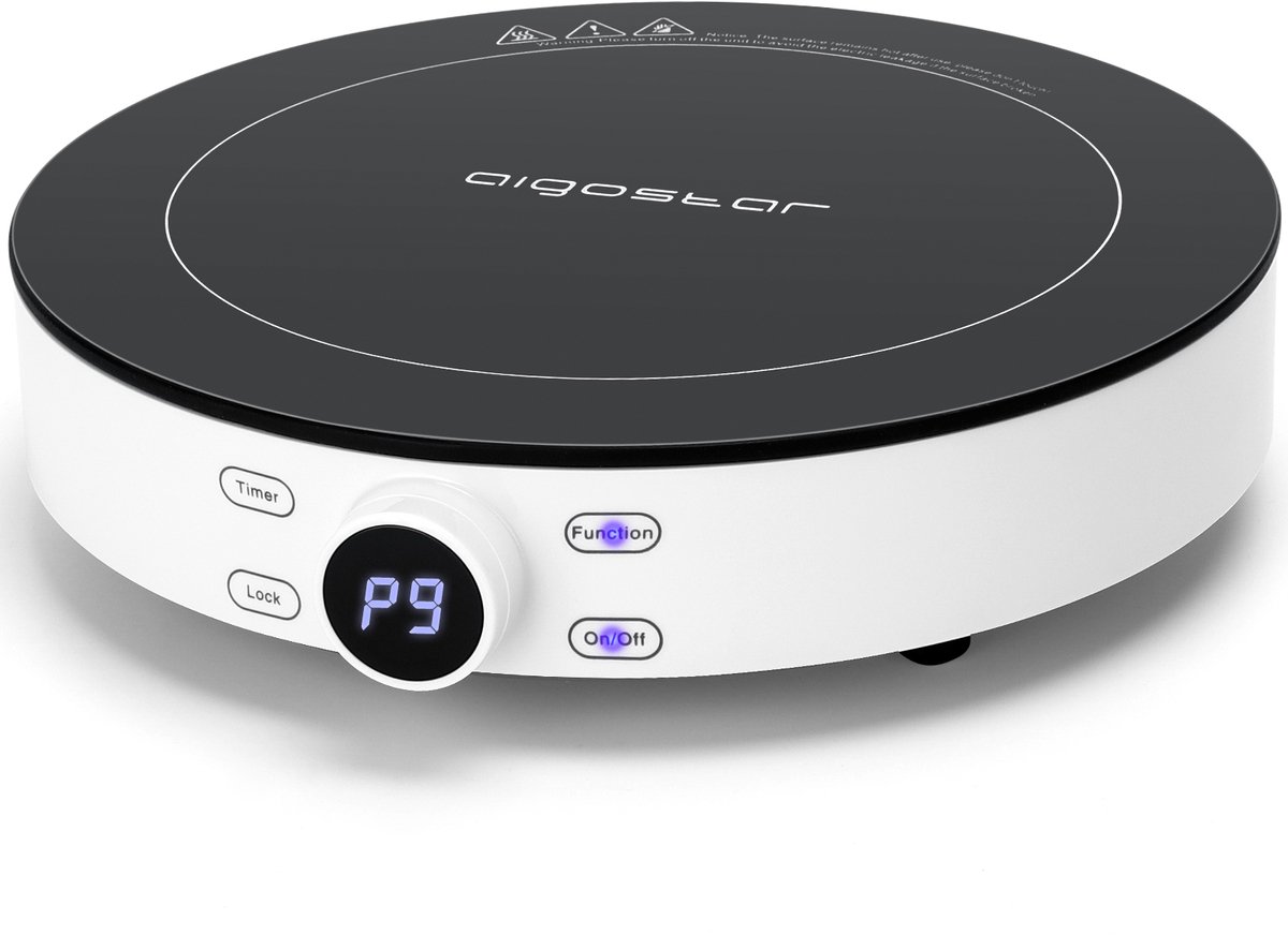 Aigostar Cookmate 30INN - Inductie Kookplaat Vrijstaand- 2000 Watt - Touch control