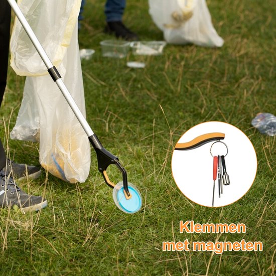 Magnetische Grijptang - 79cm Verlengbare Oprapertang - Voor Senioren/Tuin - Met Vouwbaar Design - Oranje - 9cm Grip - 1 Stuk van Merkloos	 — afbeelding 4