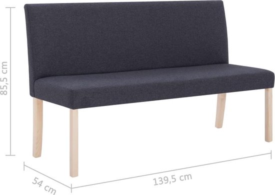 vidaXL Bankje 139,5 cm polyester donkergrijs