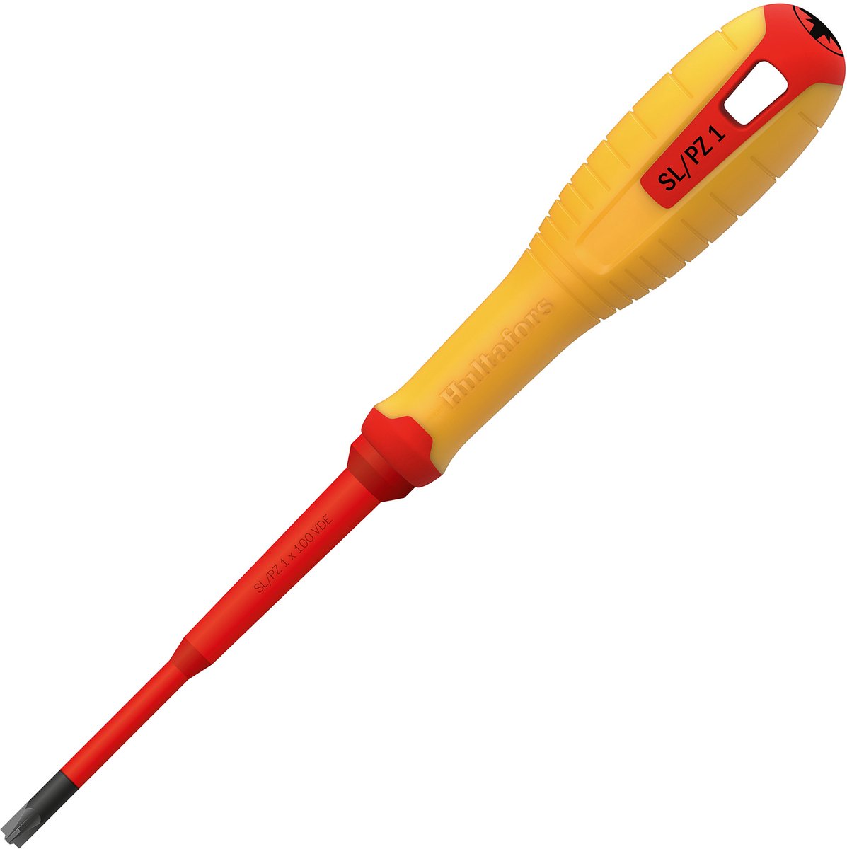 Hultafors VDE Sleuf/Pozidriv Schroevendraaier, SL/PZ1 x 100 mm voor elektra met geisoleerde kling en greep