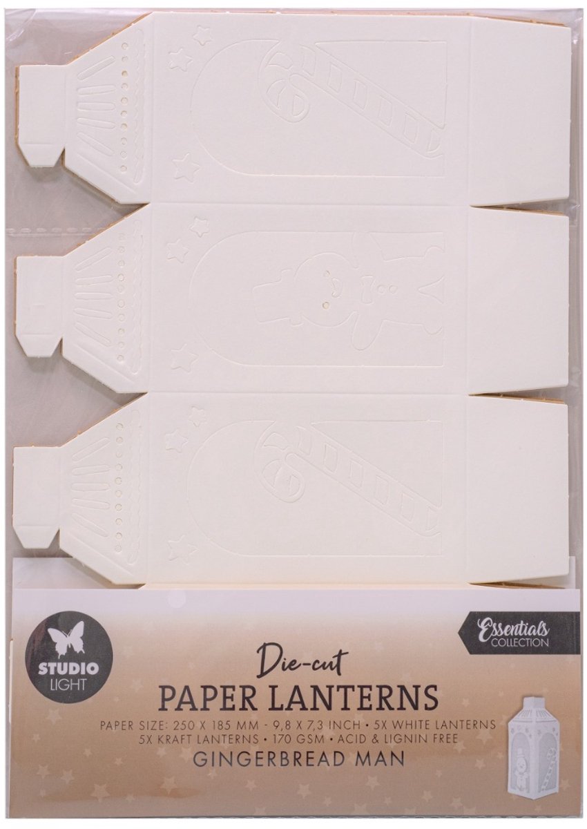 Die-cut paper lanterns Gingerbread man - Essentials nr. 53