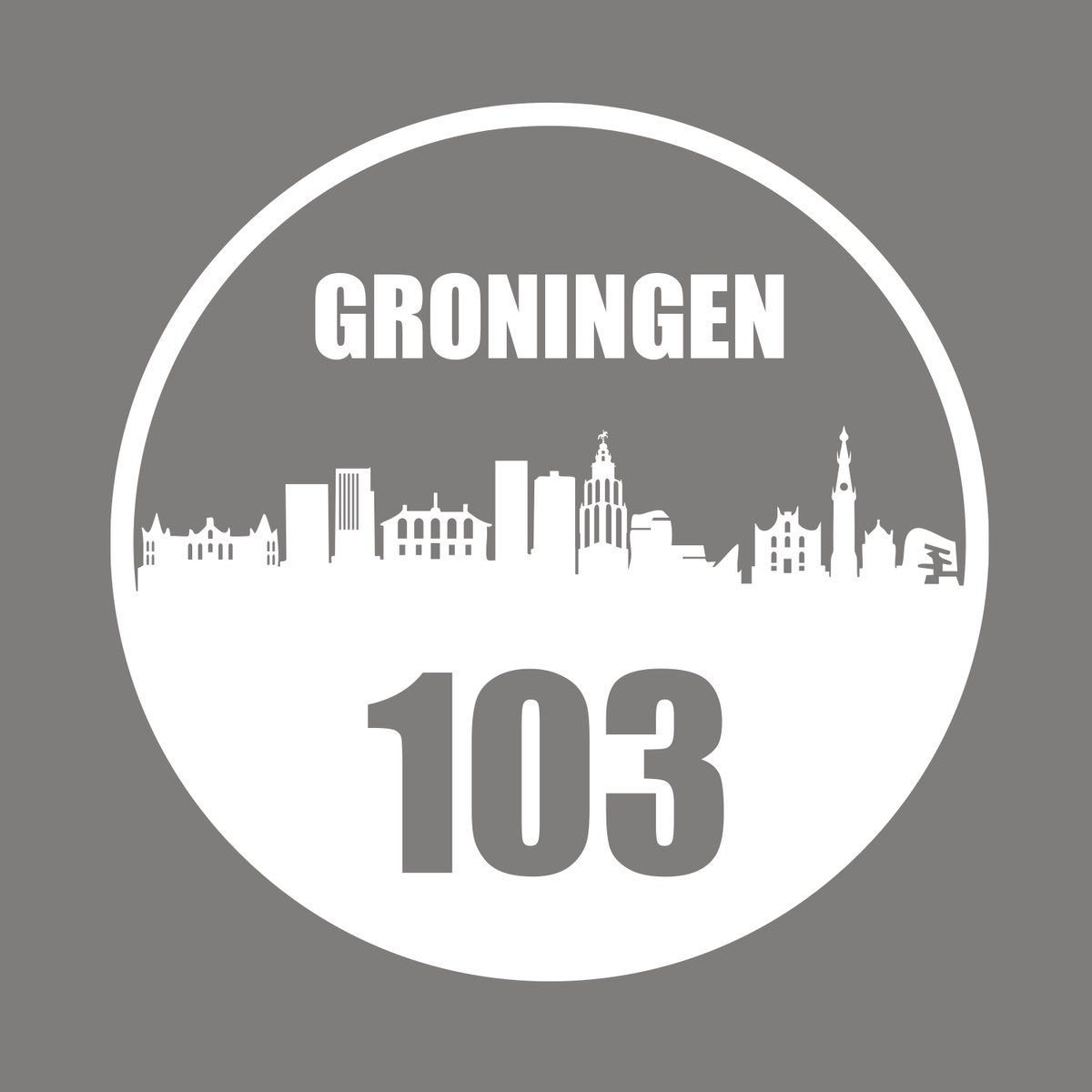 Groningen sticker met eigen huisnummer