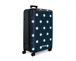 NoBoringSuitcases.com NoBoringSuitcases.com® - Koffer groot - Reiskoffer lichtgewicht - Blauw stippen patroon - Rolkoffer met 4 wielen - Grote trolley XL - 98 liter bagage