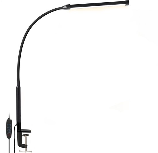 Vicon Bureaulamp LED Dimbaar - 3 Kleuren licht - Met Klem - Klemlamp - Leeslamp - Tafellamp - Bedlamp - Hobbylamp