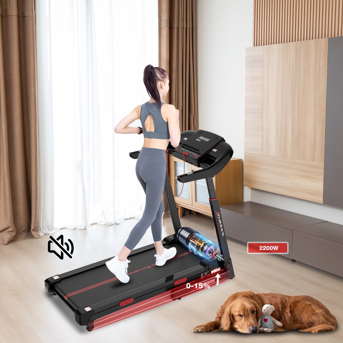 Afbeelding 3 van CITYSPORTS WP16 Loopband - Wandelband - 1-15km/u - Walking Pad - 15 Programma's - Treadmill - Loopband Inklapbaar - 200KG