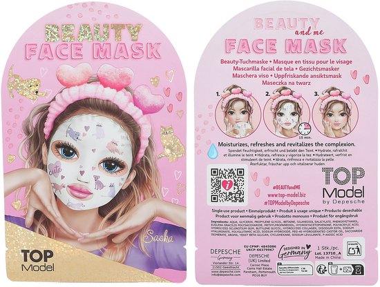 Depesche - Masque en tissu TOPModel - BEAUTY and ME - 1 pièce