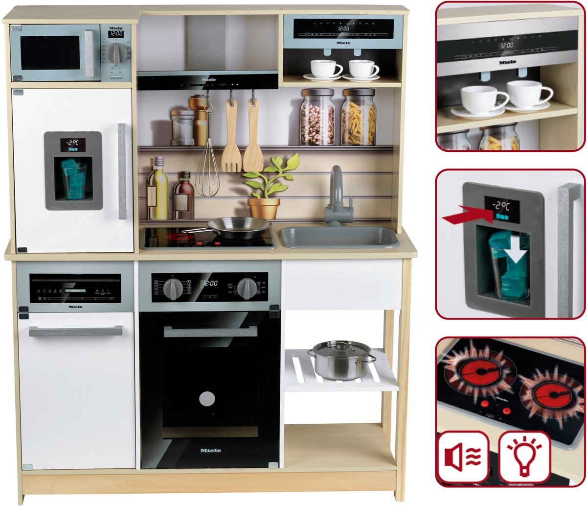 Klein Toys - Miele familiekeuken - 83.5x30x101 cm - incl. licht en geluideffecten - hout — afbeelding 4