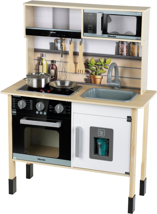 Theo Klein Miele-speelkeuken - aanrechtblad van 55 cm hoog - incl. licht en geluidseffecten - hout
