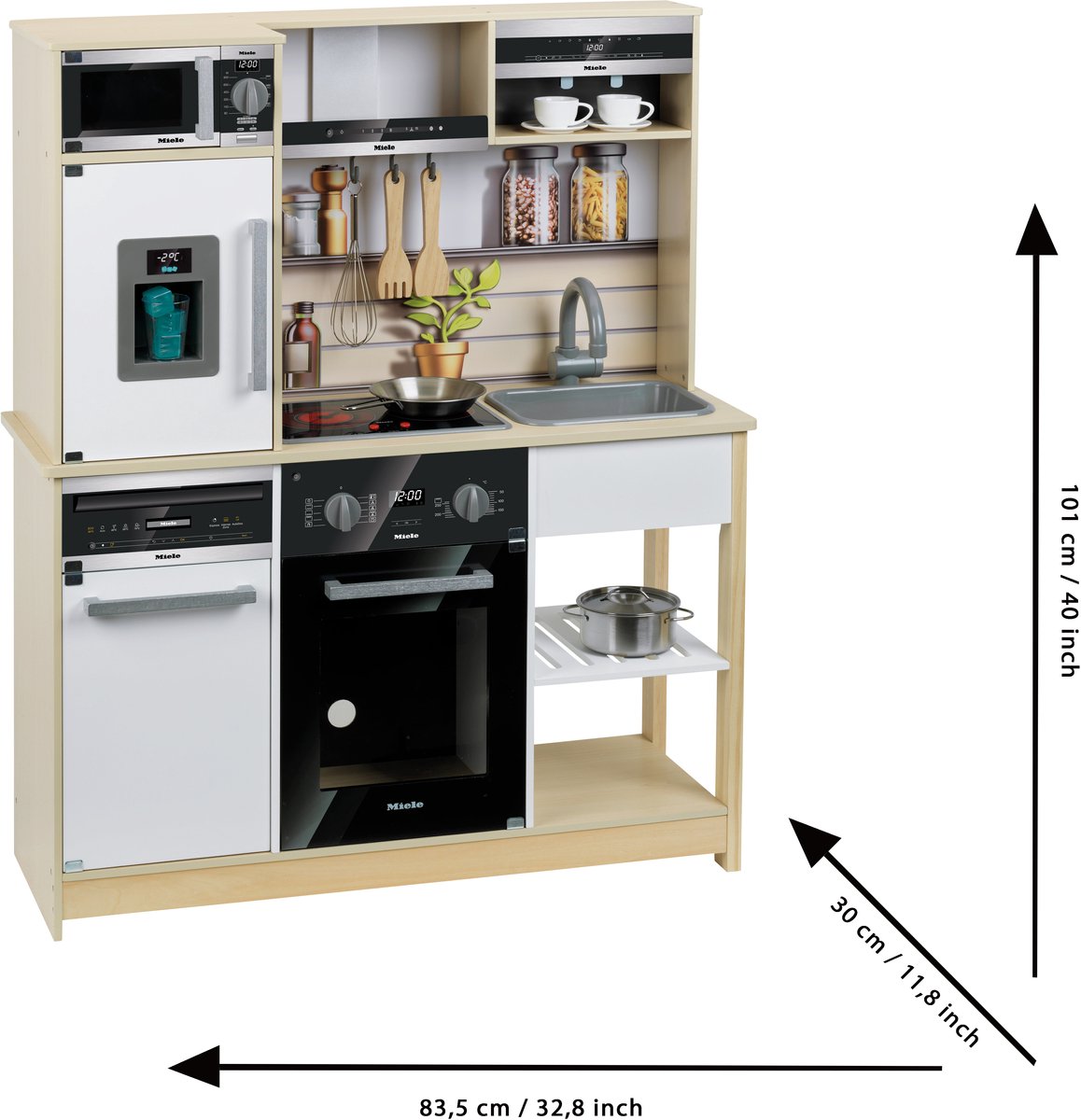 Klein Toys - Miele familiekeuken - 83.5x30x101 cm - incl. licht en geluideffecten - hout — afbeelding 2