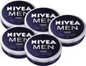 NIVEA MEN crème - Alle huidtypen - Verrijkt met vitamine E - Hydrateert en verzorgt - 5 x 150 ml
