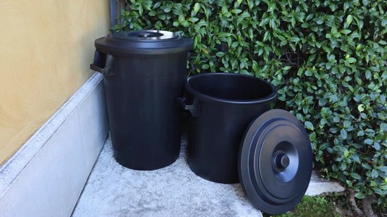 Buitenprullenbak - 50 liter - Afvalbak buiten - Afvalton met deksel - Vuilnisbak - Afvalemmer - Groen