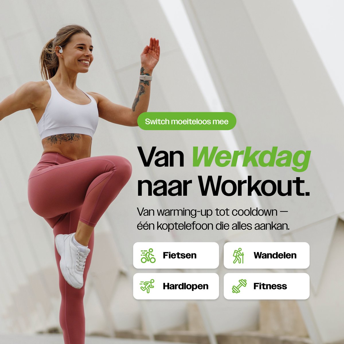 REBØNE Core Bone Conduction Hoofdtelefoon - IPX5 Waterdicht - afbeelding 3