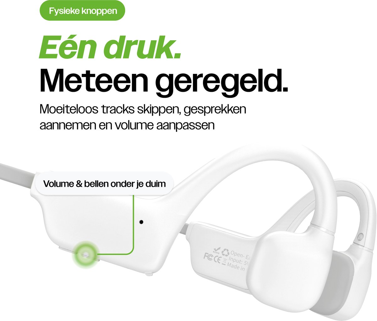 REBØNE Core Bone Conduction Hoofdtelefoon - IPX5 Waterdicht - afbeelding 2