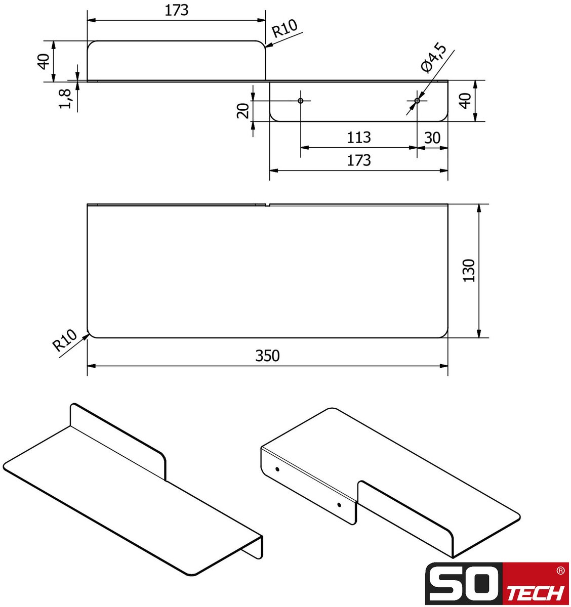 SOTECH 32er Set 100 mm Schrankfüße Stellfüße verstellbar