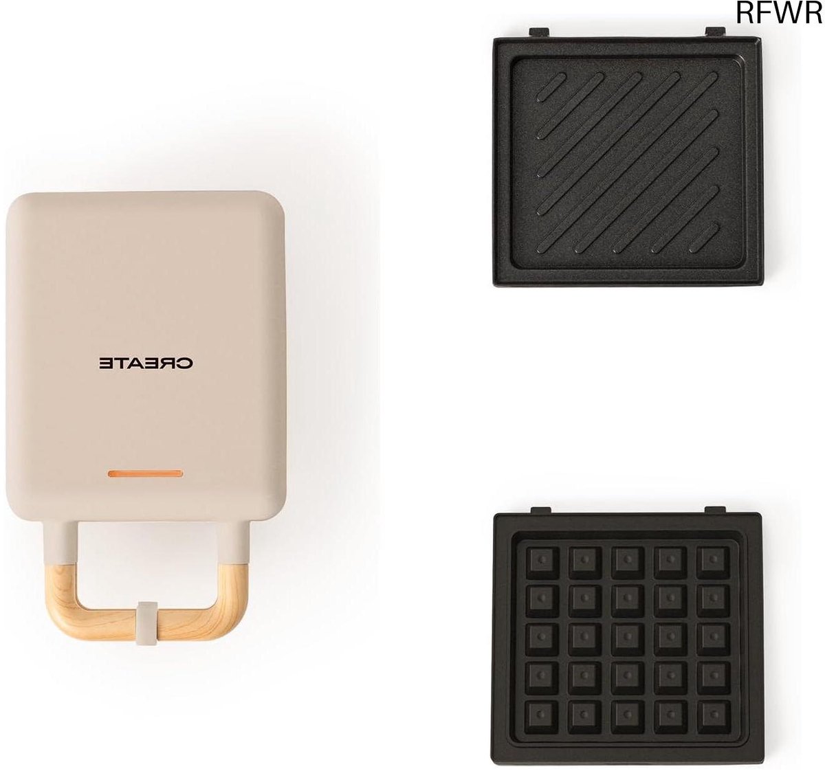 RFWR® 2-in-1 Sandwichmaker en Wafelijzer met Verwisselbare Platen
