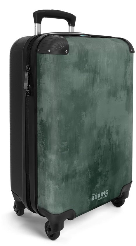 NoBoringSuitcases.com handbagage koffer – groene betonlook – lichtgewicht