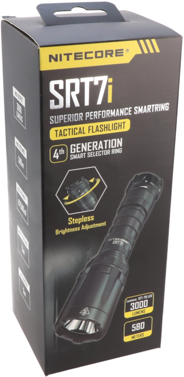 NiteCore zaklamp SRT7i tactisch - 3000 lumen - Zwart