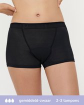 Moodies Undies sous-vêtement menstruel (Jeune) - Bamboe Boyshort - gousset modéré - Zwart - taille 152/158 (XS)